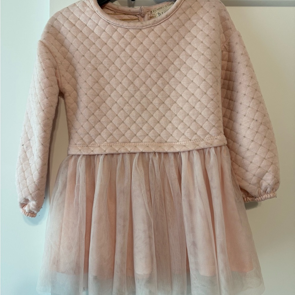 btween Pink Quilted Casual Dress